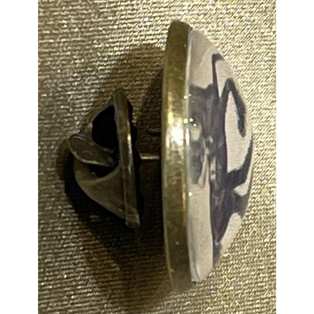 NWOT Horse Racing Jockey Rider Lapel Pin Brooch Brown Dome Cabochon Triple Crown - Picture 2 of 4